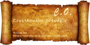 Czvitkovics Olivér névjegykártya